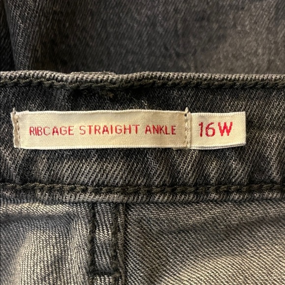 Levi's Ribcage Straight Ankle Jeans Charcoal Size 16W - Picture 14 of 16